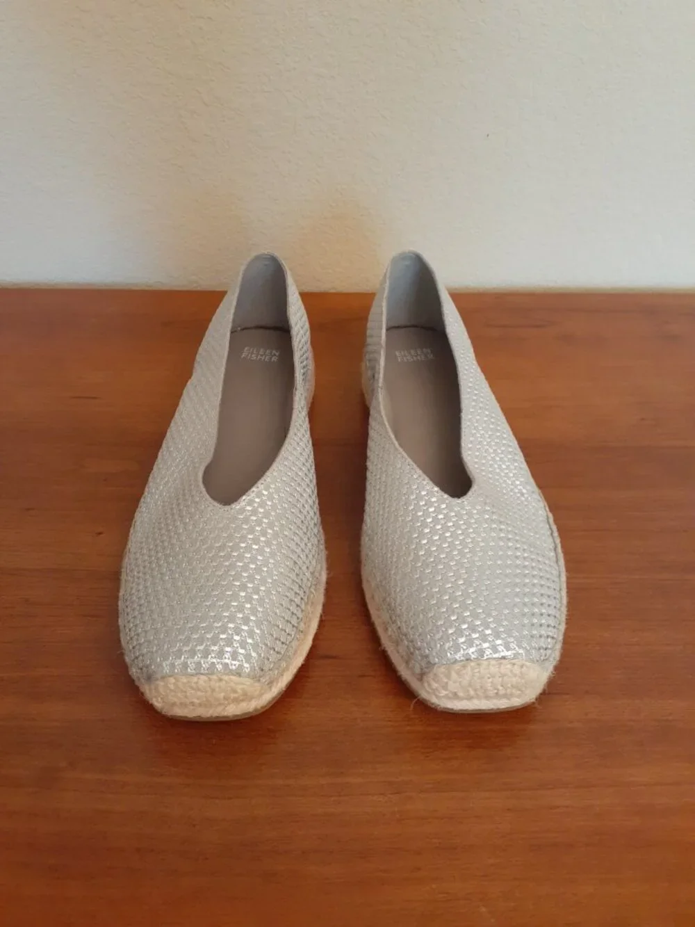 Eileen Fisher Petals Metallic Espadrilles Flats